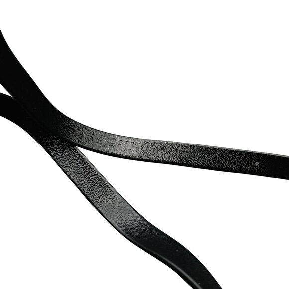 Vintage Sony Black Leather Skinny Belt